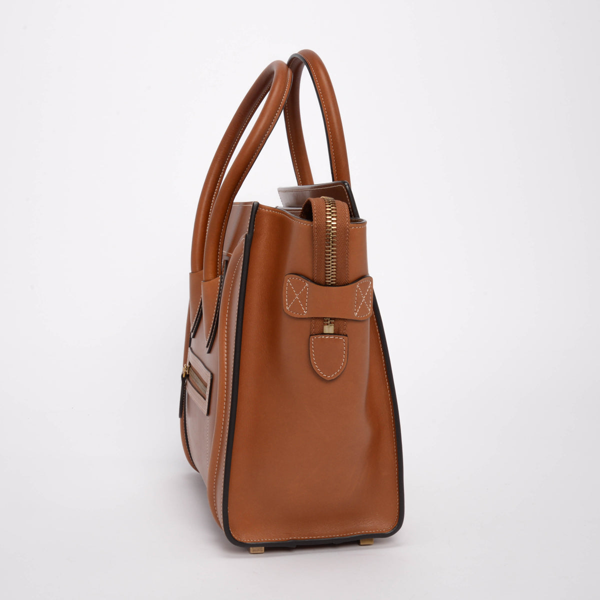 Celine Tan Natural Calfskin Micro Luggage Bag