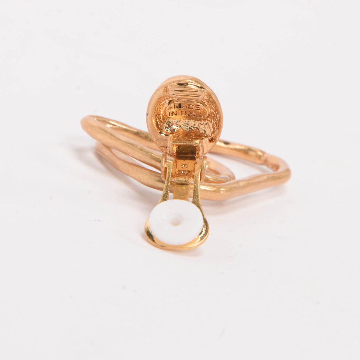 Oscar de la Renta Gold Tone Dangle Clip On Earrings