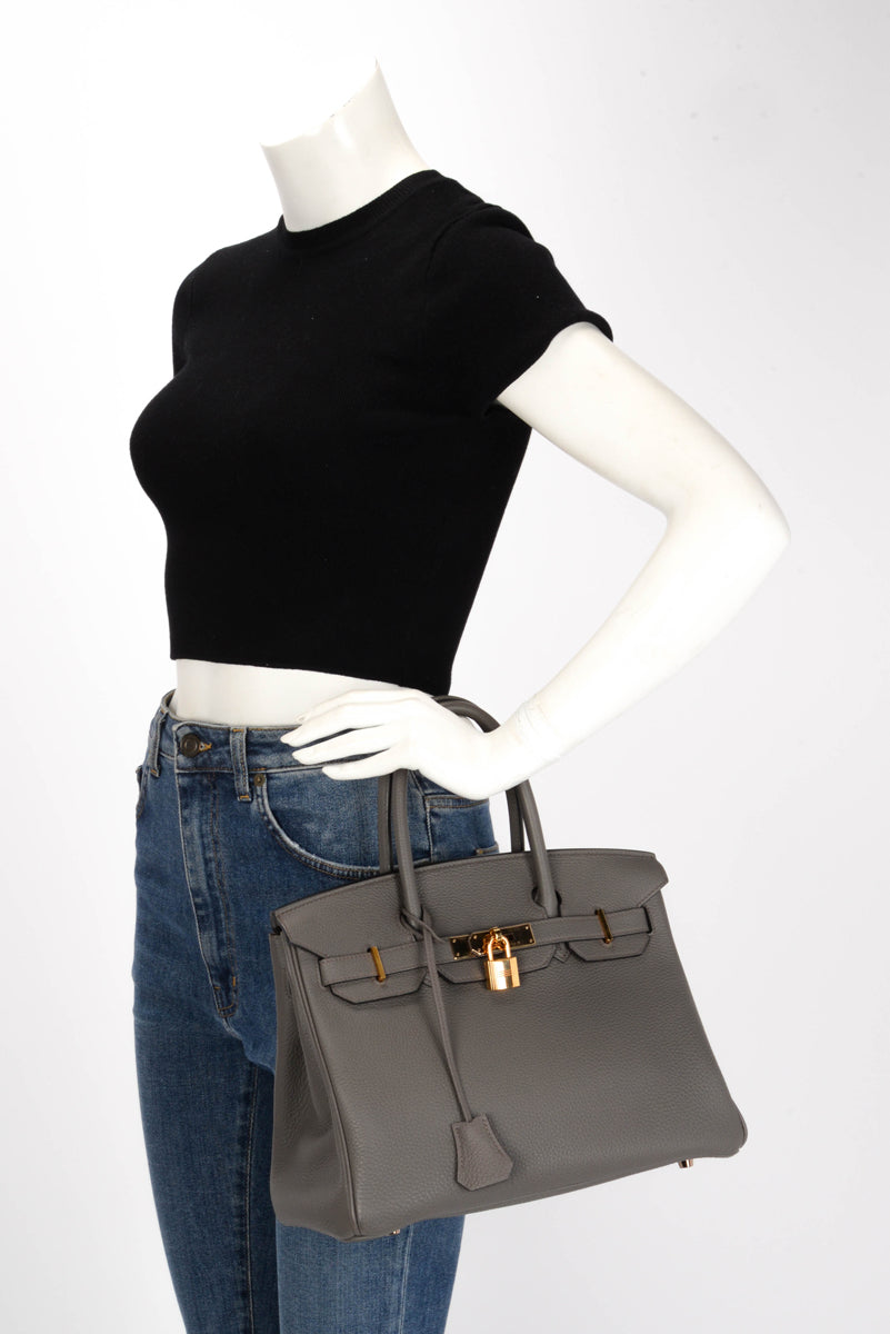 Hermes Gris Etain Togo Birkin 30 RGHW