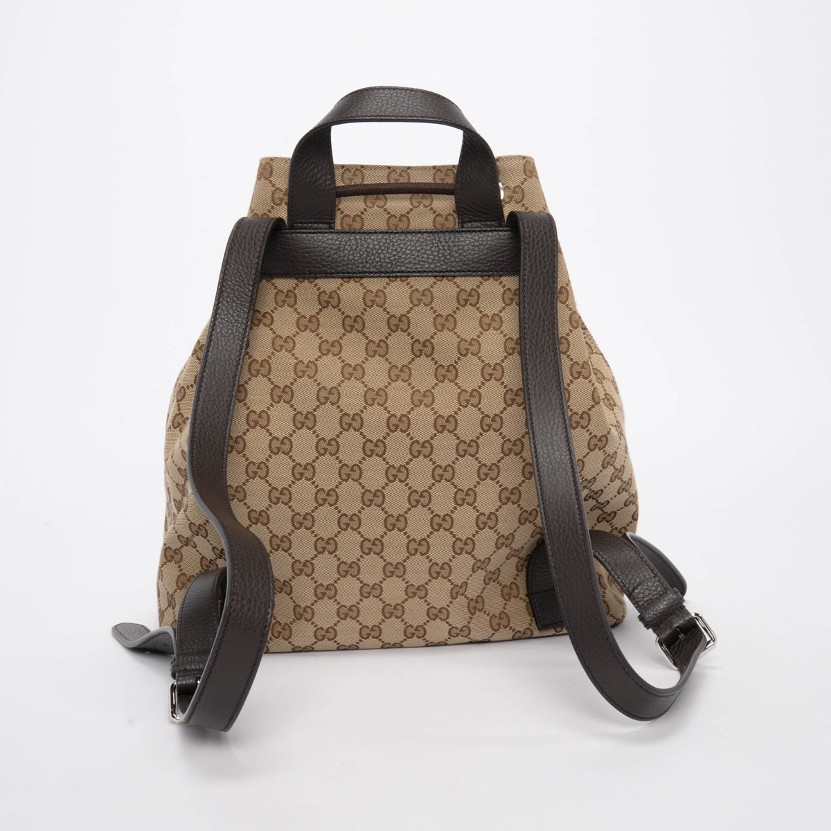 Gucci Beige GG Canvas Drawstring Backpack
