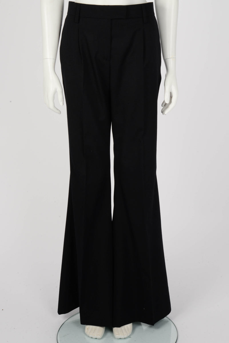 Prada Black Wool Flared Pants IT 42