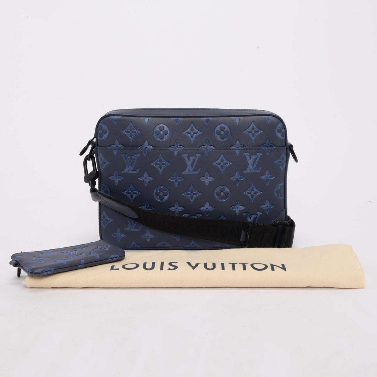 Louis Vuitton Blue Monogram Shadow Duo Messenger Bag