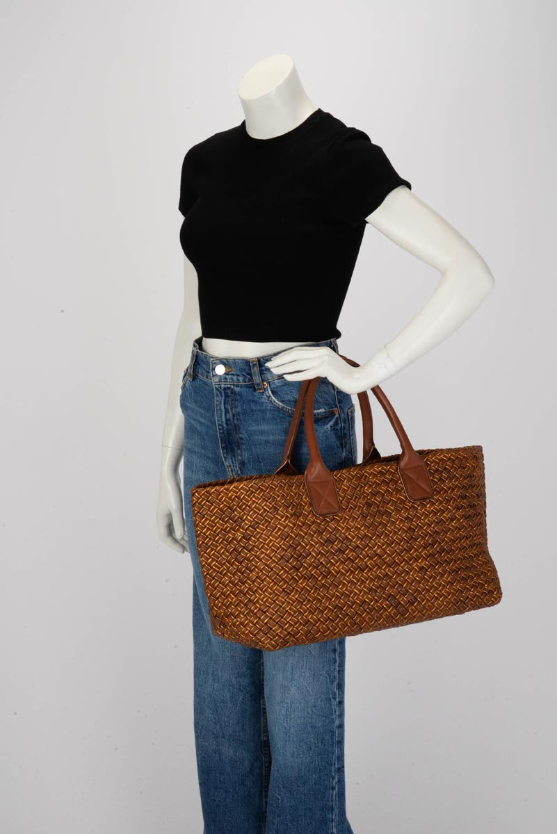 Bottega Veneta Bronze Intrecciato Medium Cabat Tote