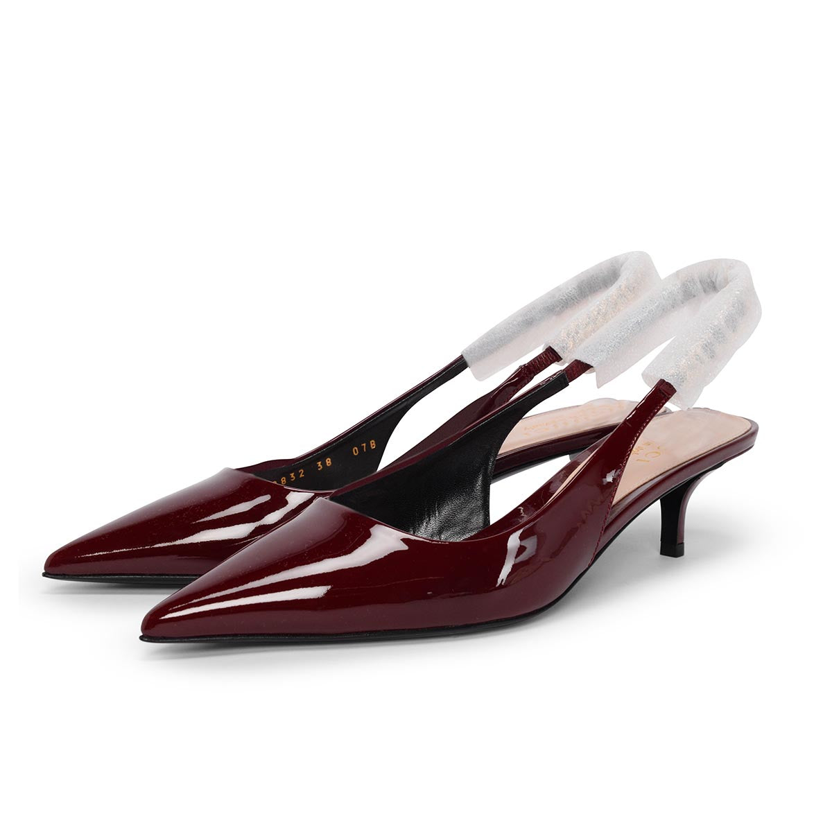 Gucci Rosso Ancora Patent Signoria Slingback Pumps 38