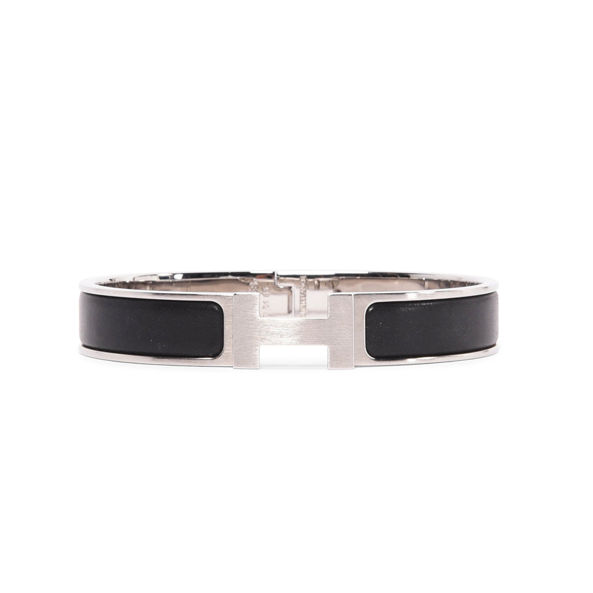 Hermes Black Matte Enamel Clic HH Bracelet