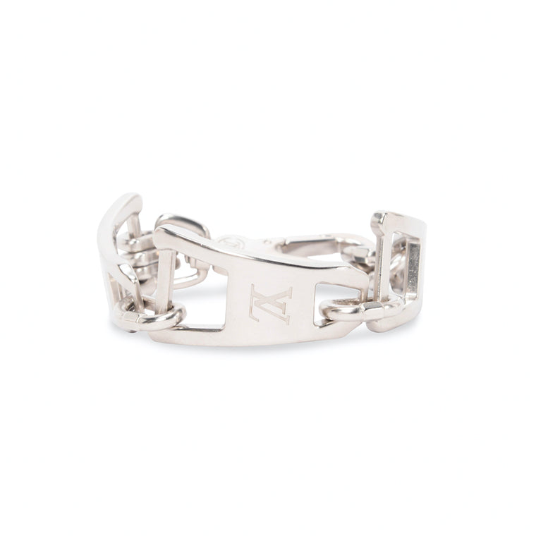 Louis Vuitton Silver Logo Zipper Link Bracelet
