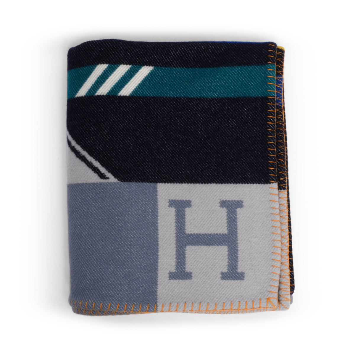 Hermes Acier/Encre Wool Avalon Jump'H Blanket