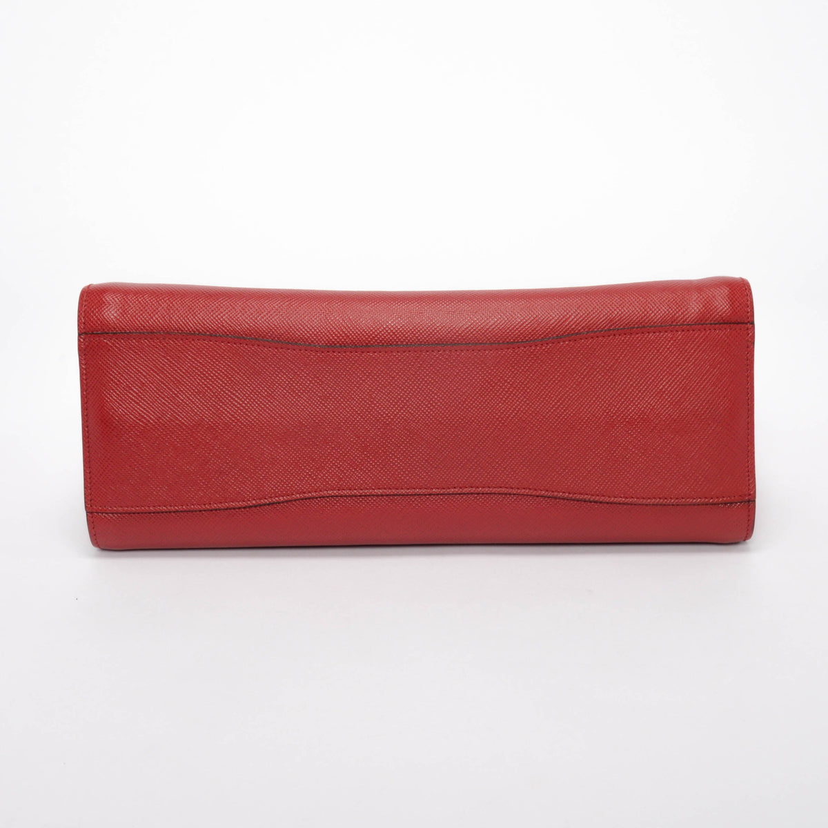 Prada Red & Navy Saffiano Cuir Bibliotheque Bag