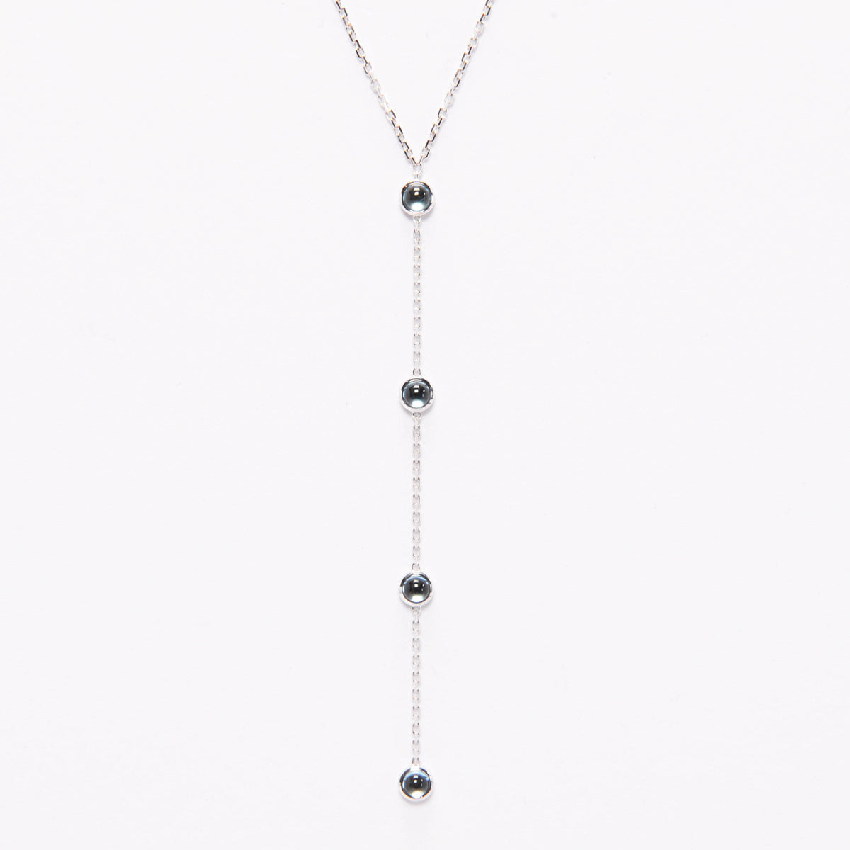 Gucci White Gold & Blue Topaz Lavalier Necklace