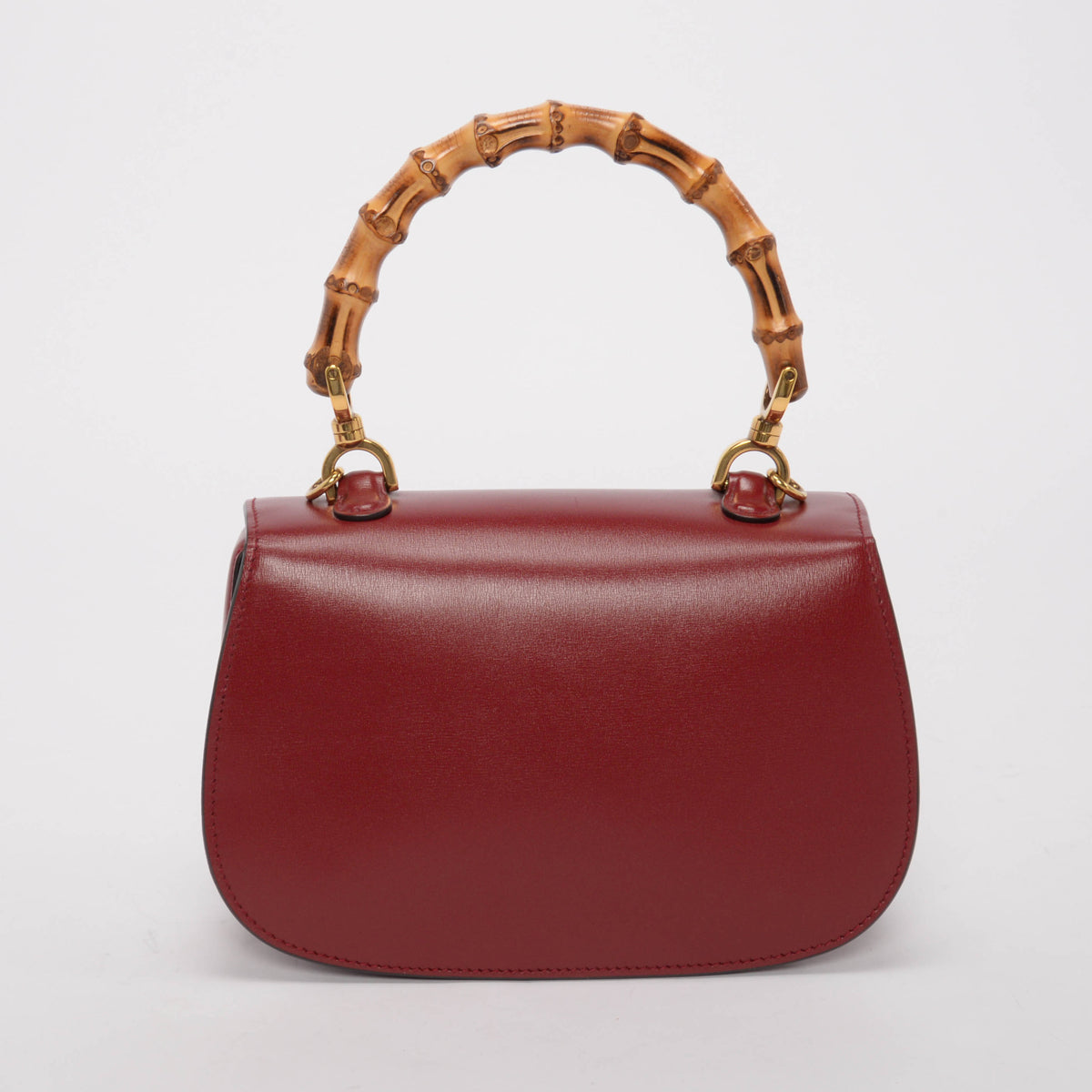 Gucci Rosso Ancora Calfskin Bamboo 1947 Small Bag