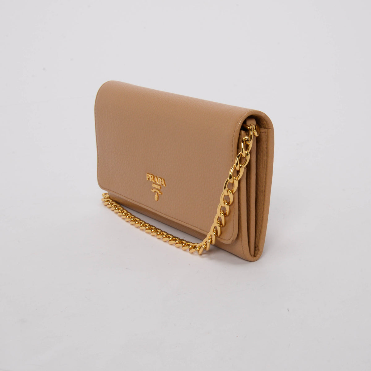 Prada Noisette Grained Vitello Wallet on Chain