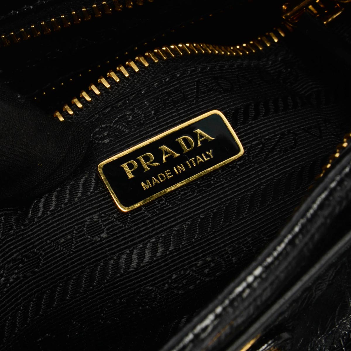 Prada Black Glossy Leather Medium Bonnie Bag