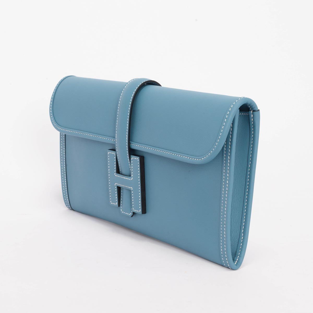 Hermes Blue Jean Swift Jige Elan 29 Clutch