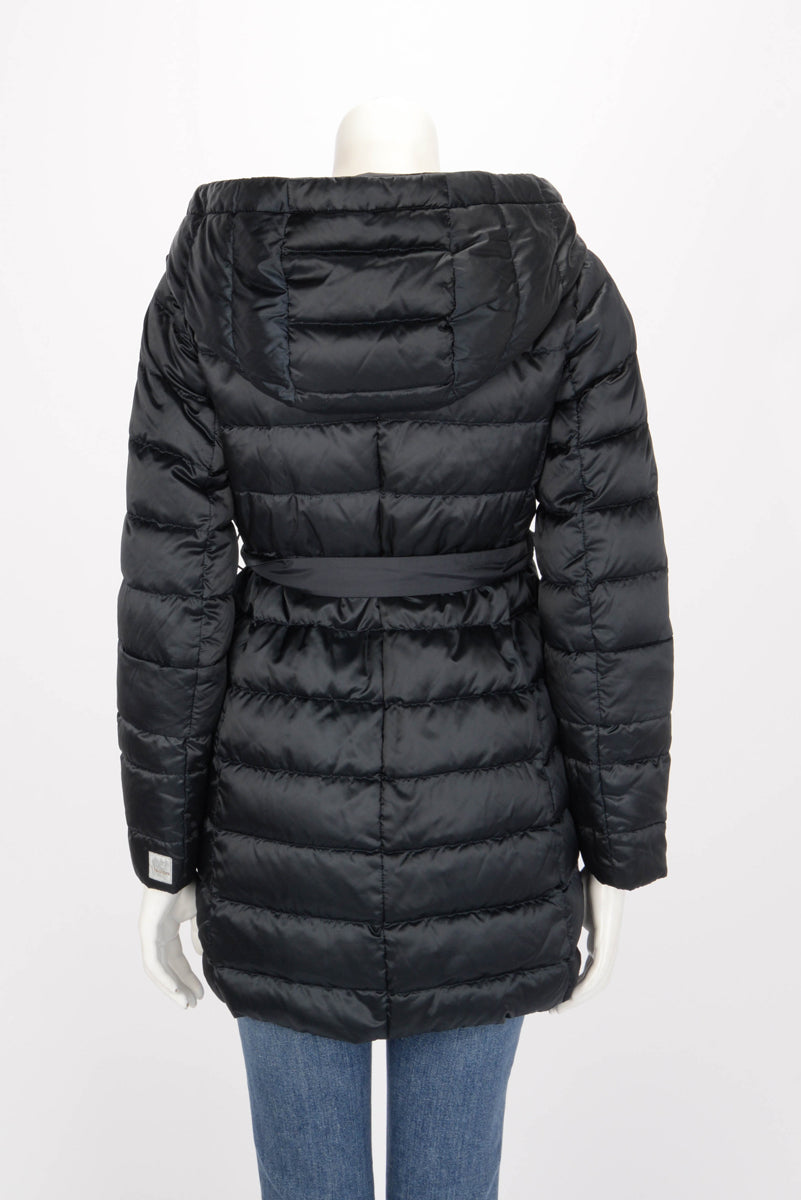 Max Mara Midnight Blue Quilted Nylon Reversible Puffer Jacket IT 38