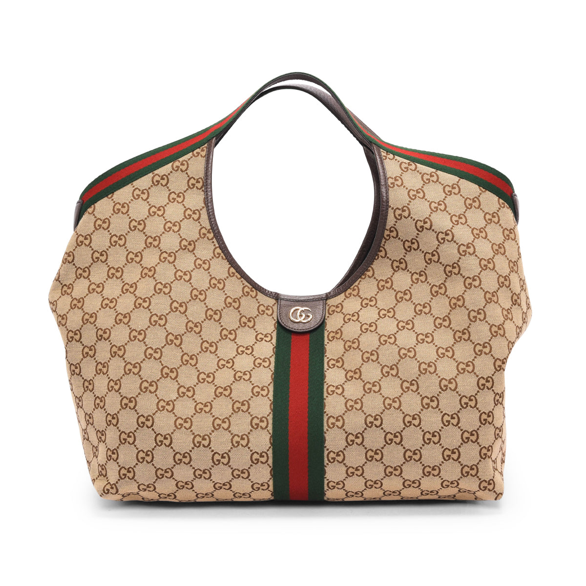 Gucci Brown GG Canvas Giglio Large Tote