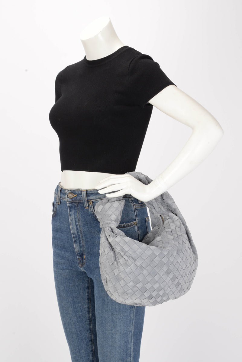 Bottega Veneta Cloudy Indigo Suede Intrecciato Small Jodie