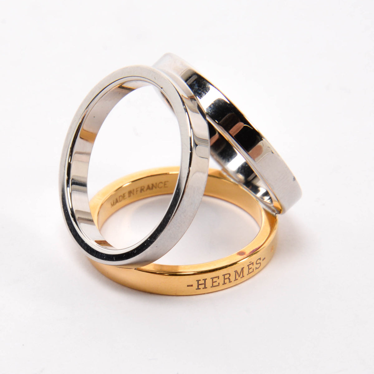 Hermes Gold & Silver Tone Trio 90 Scarf Ring
