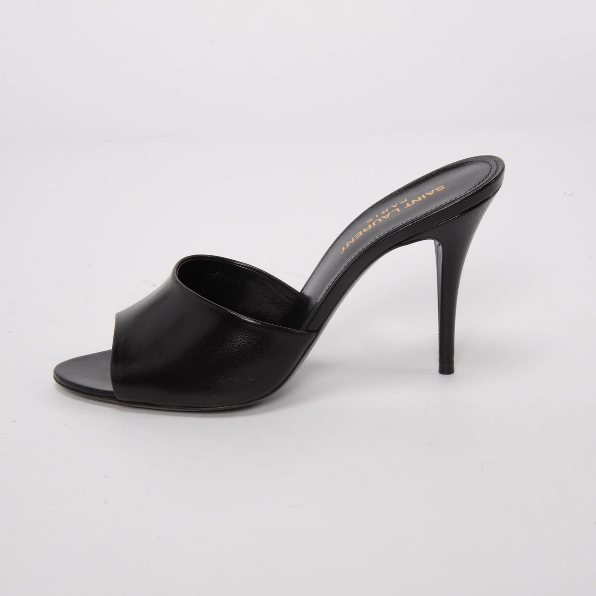 Saint Laurent Black Calfskin LA 16 Mules 36.5