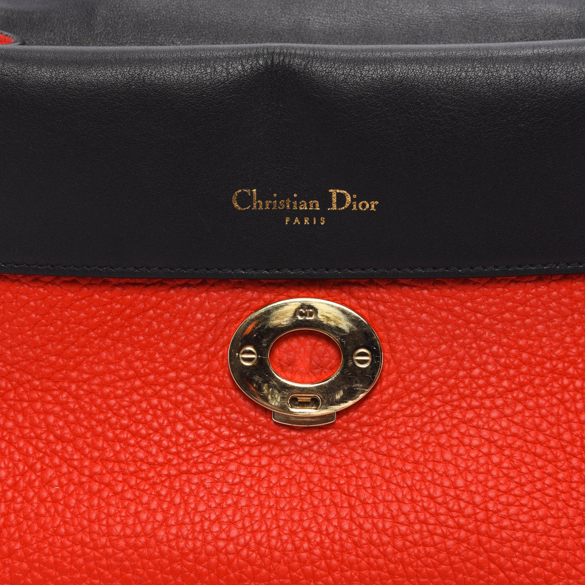 Dior Red & Navy Bullcalf Be Dior Small Flap Bag