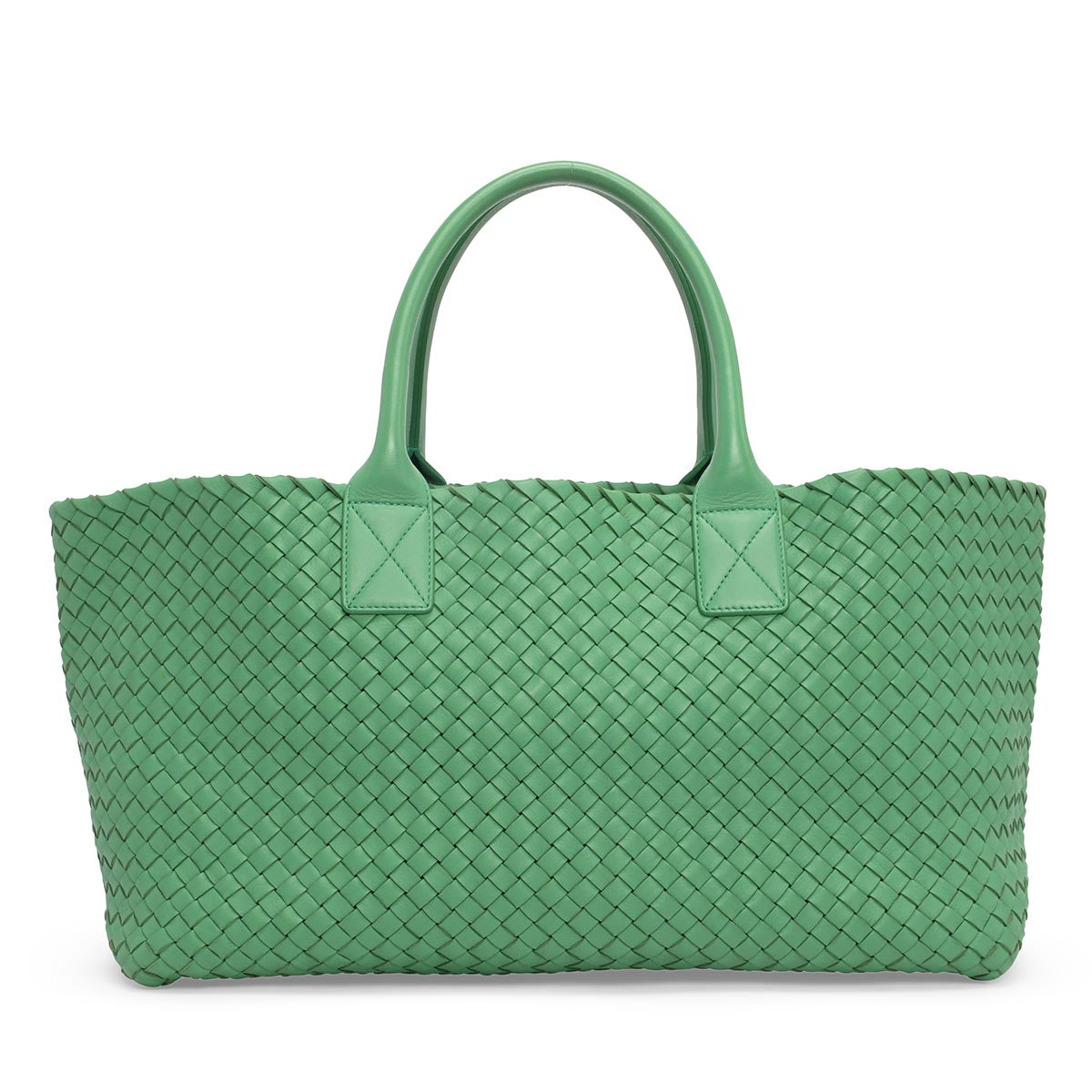 Bottega Veneta Trefle Green Intrecciato Medium Cabat Tote