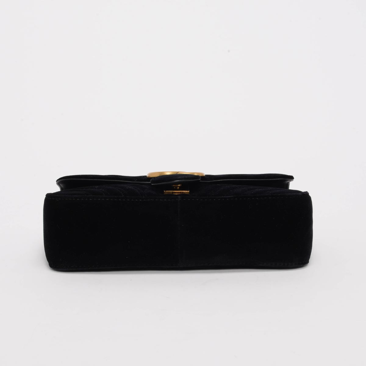 Gucci Black Velvet Matelasse Small GG Marmont Bag