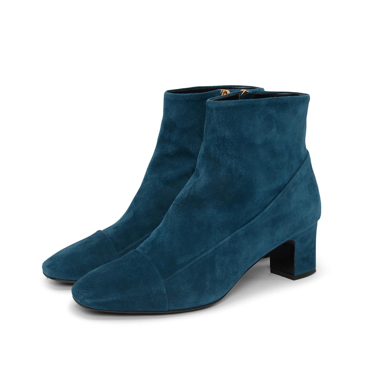 Hermes Teal Suede Lexie Ankle Boots 38.5