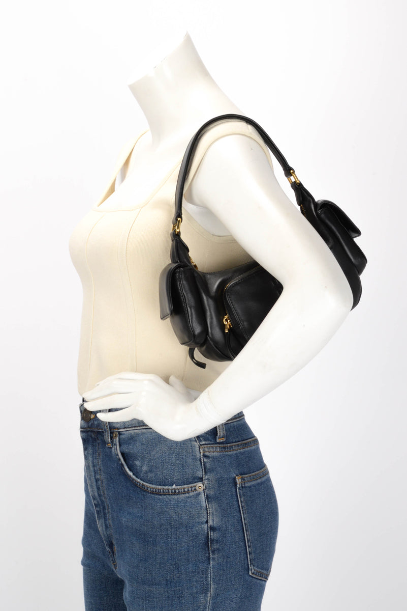 Miu Miu Black Nappa Leather Pocket Bag