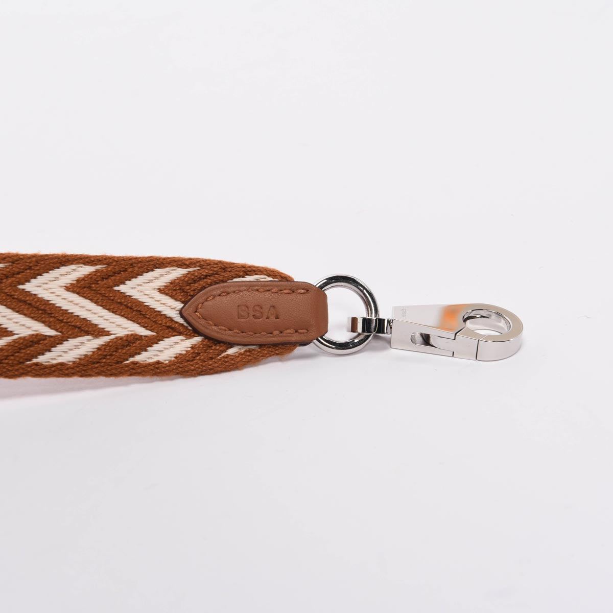 Hermes Tan Canvas Sangle Zigzag 25mm Bag Strap