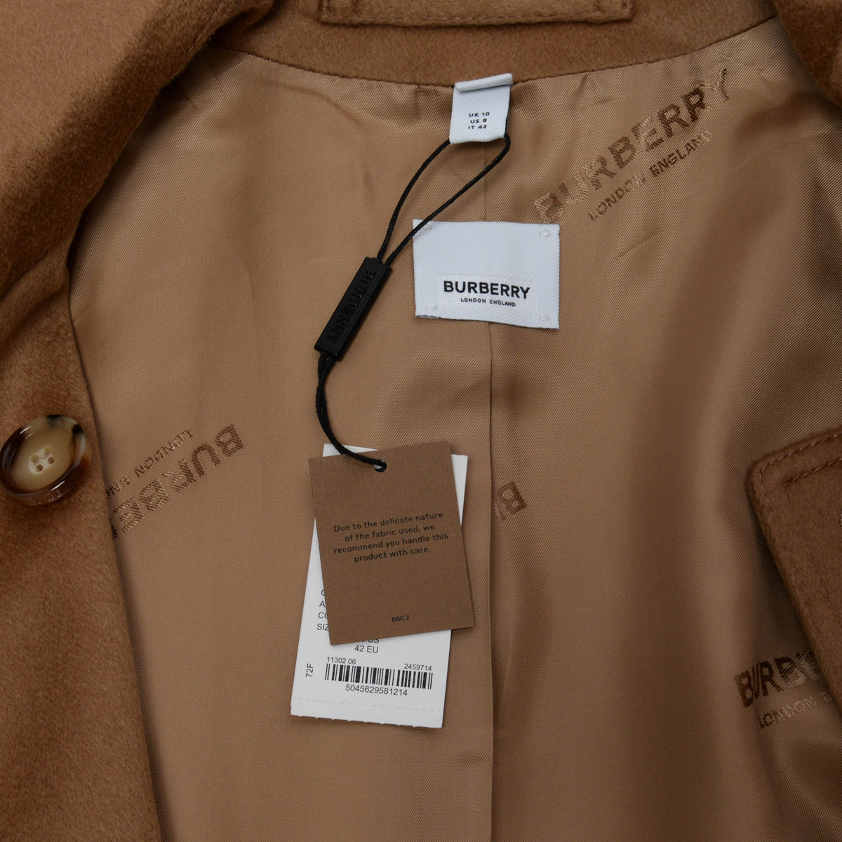 Burberry Bronze Cashmere Sydemore Coat UK 10