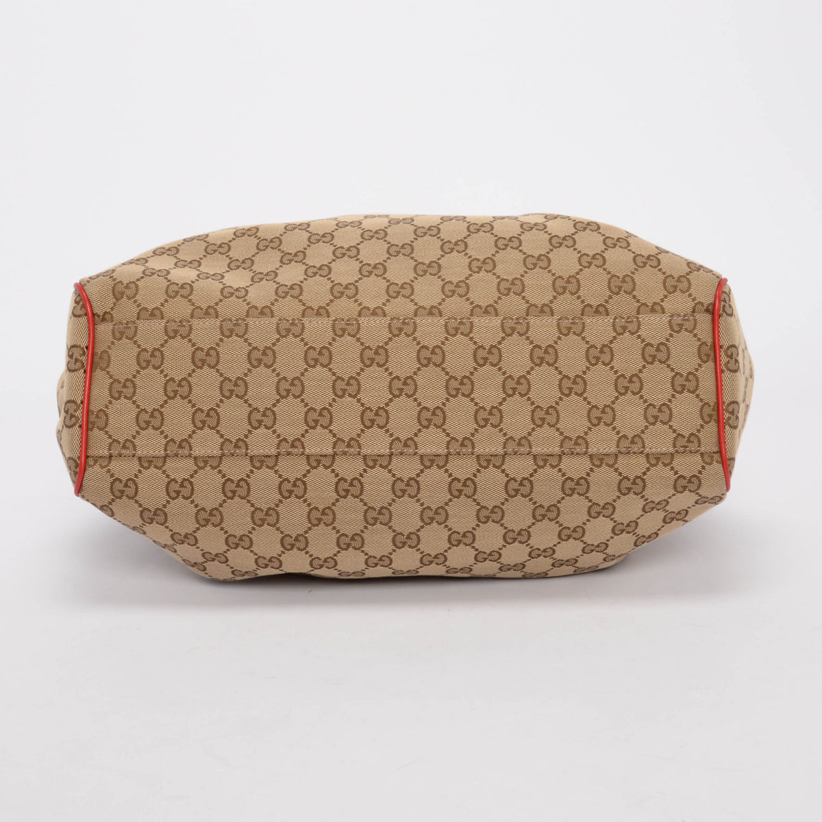 Gucci Beige & Red GG Canvas Sukey Tote