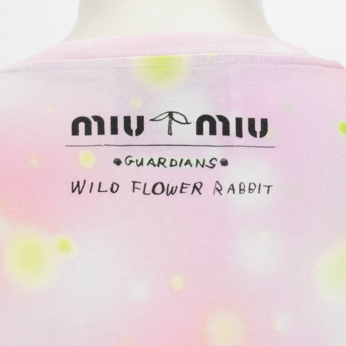 Miu Miu Pink Cotton Wild Flower Rabbit Print T-Shirt S