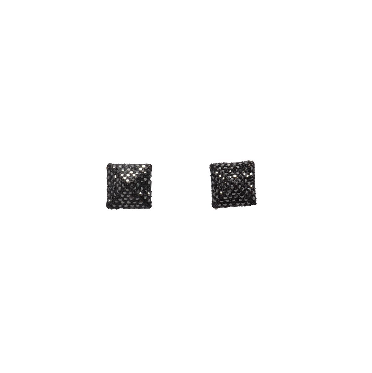 Valentino Black Crystal One Stud Earrings