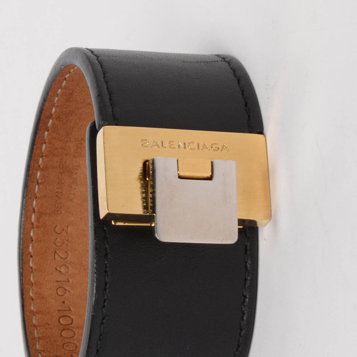 Balenciaga Black Calfskin Le Dix Cuff