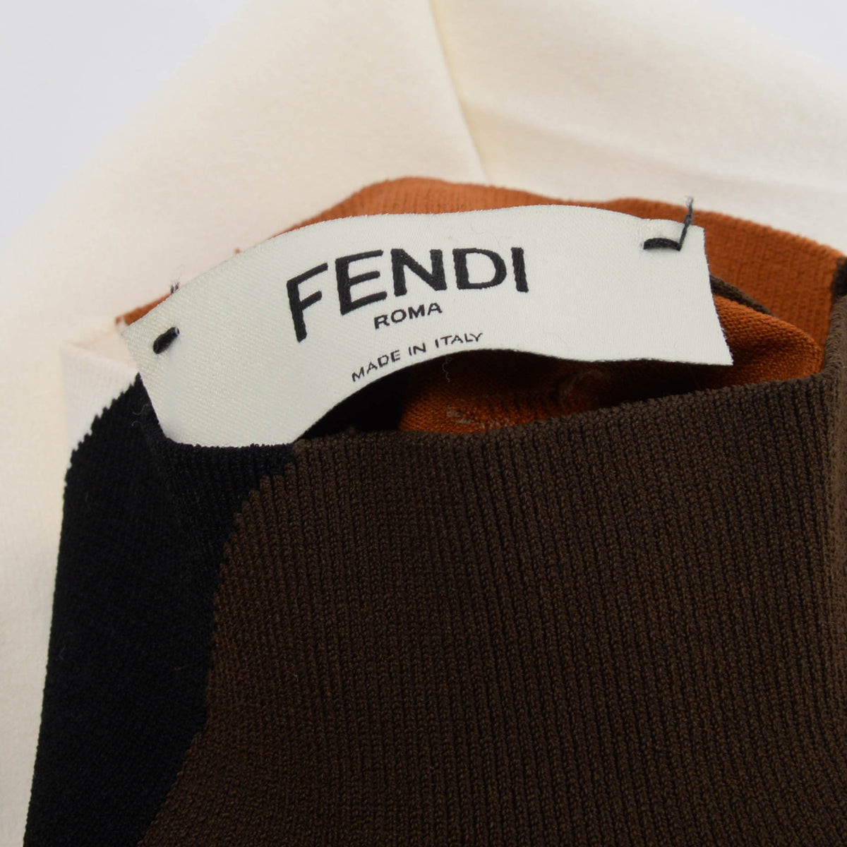 Fendi Intarsia Knit Mermaid Turtleneck Dress IT 40