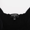 Chanel Black Cable Knit CC Singlet Top FR 36 - Blue Spinach