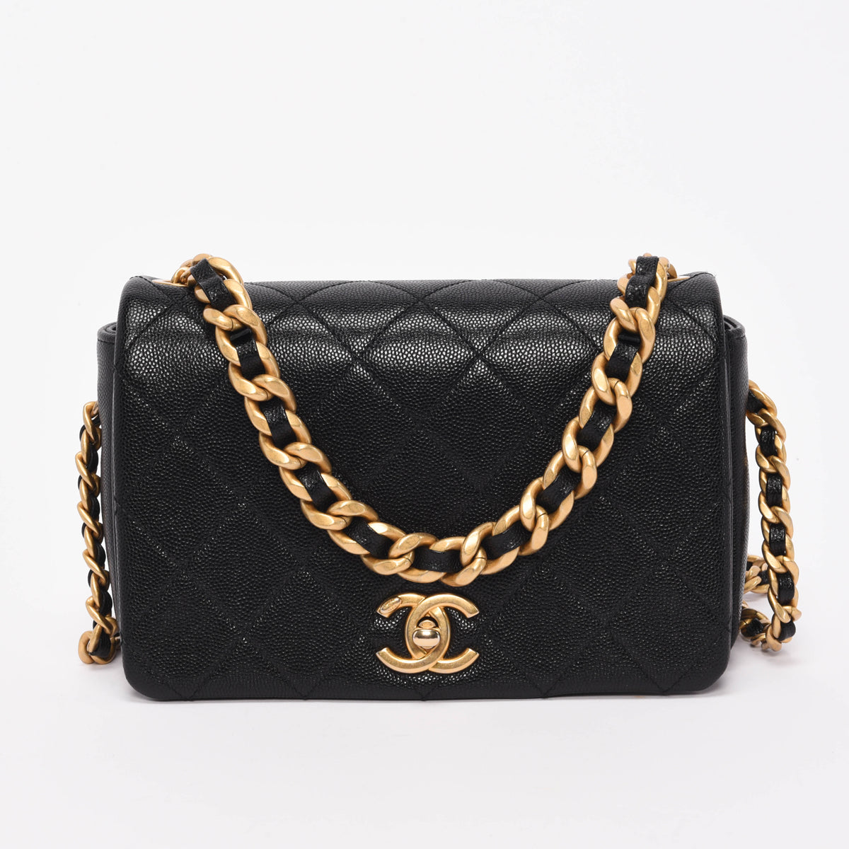 Chanel Black Caviar Small Fashion Therapy Flap Bag