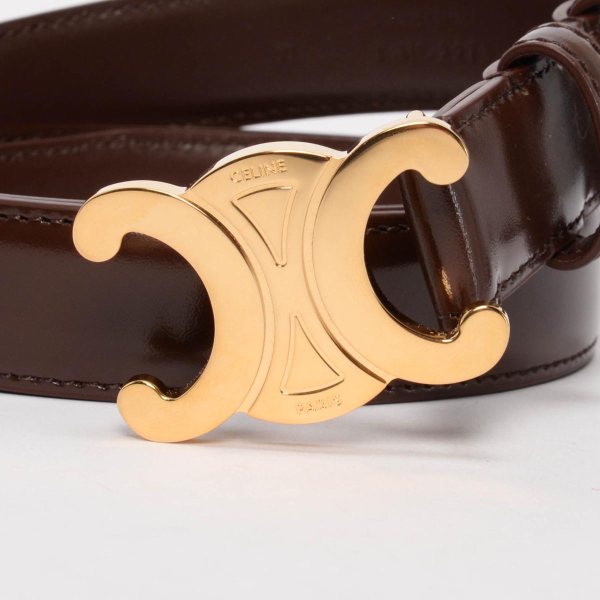 Celine Chestnut Taurillon Medium Triomphe Belt