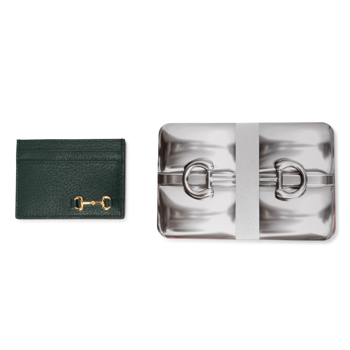 Gucci Dark Green Horsebit 1955 Card Case & Playing Cards