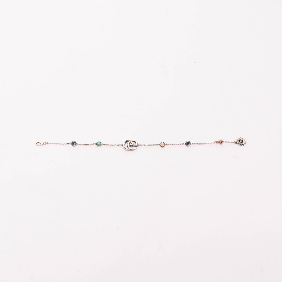 Gucci Sterling Silver, MOP & Topaz GG Marmont Bracelet