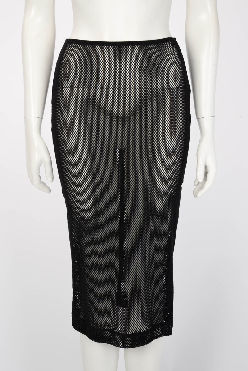 Dolce & Gabbana Black Mesh Fishnet Skirt Suit IT 40