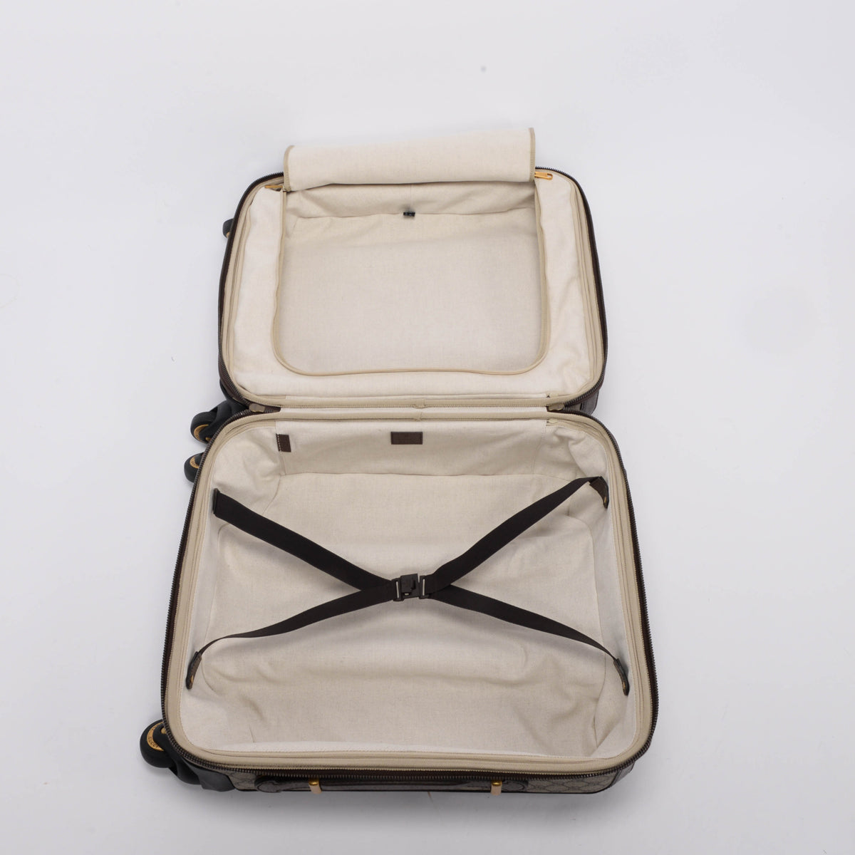 Gucci Beige GG Supreme Small Savoy Cabin Trolley