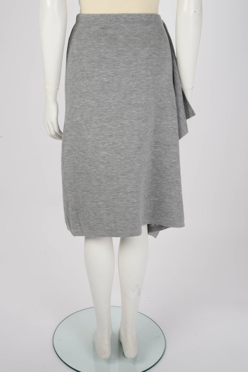 Fendi Grey Wool Asymmetric Midi Skirt IT 38