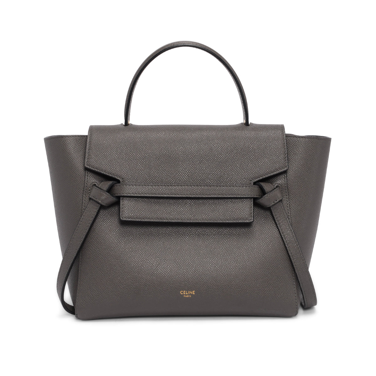 Celine Anthracite Grained Calfskin Micro Belt Bag