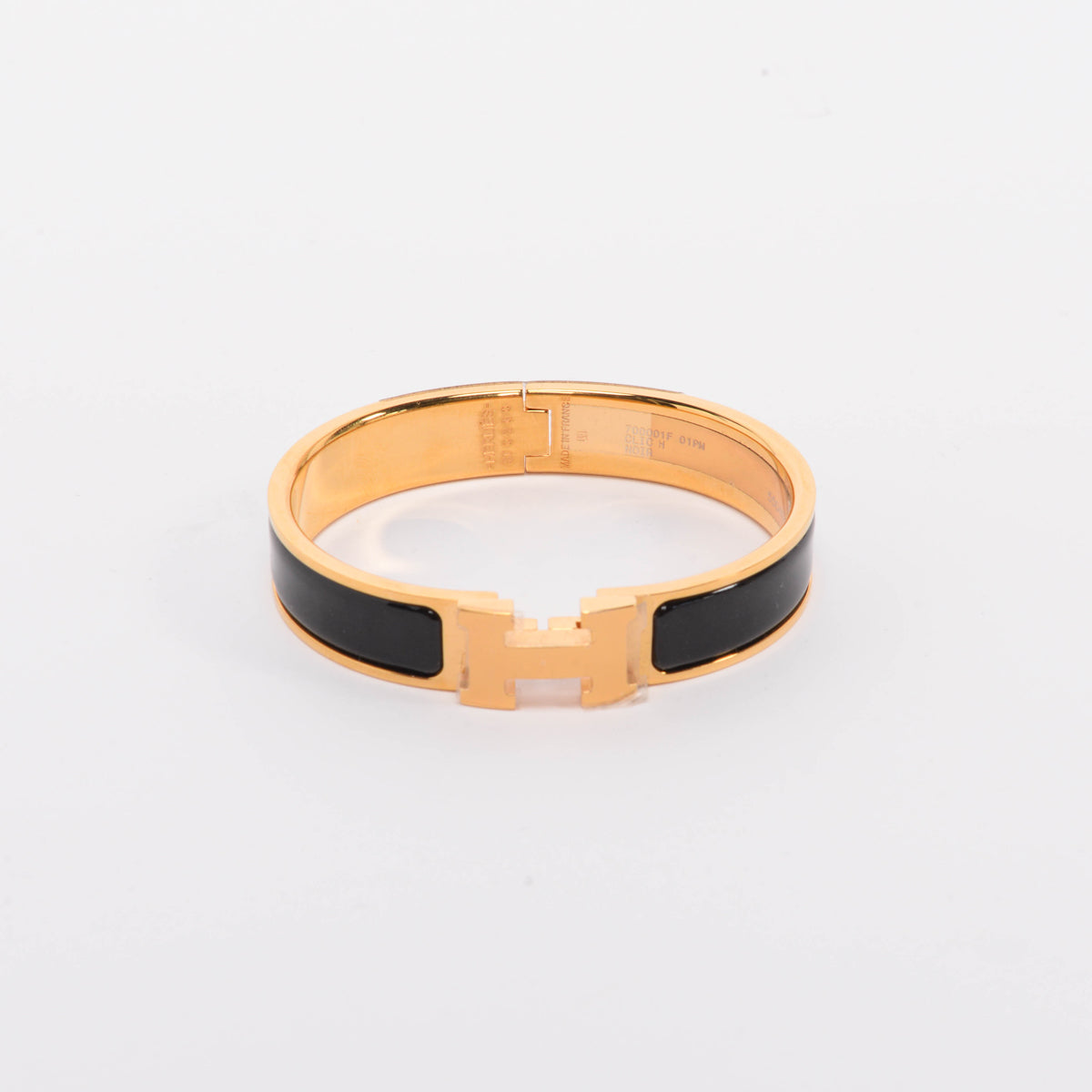 Hermes Black Enamel Clic H Bracelet