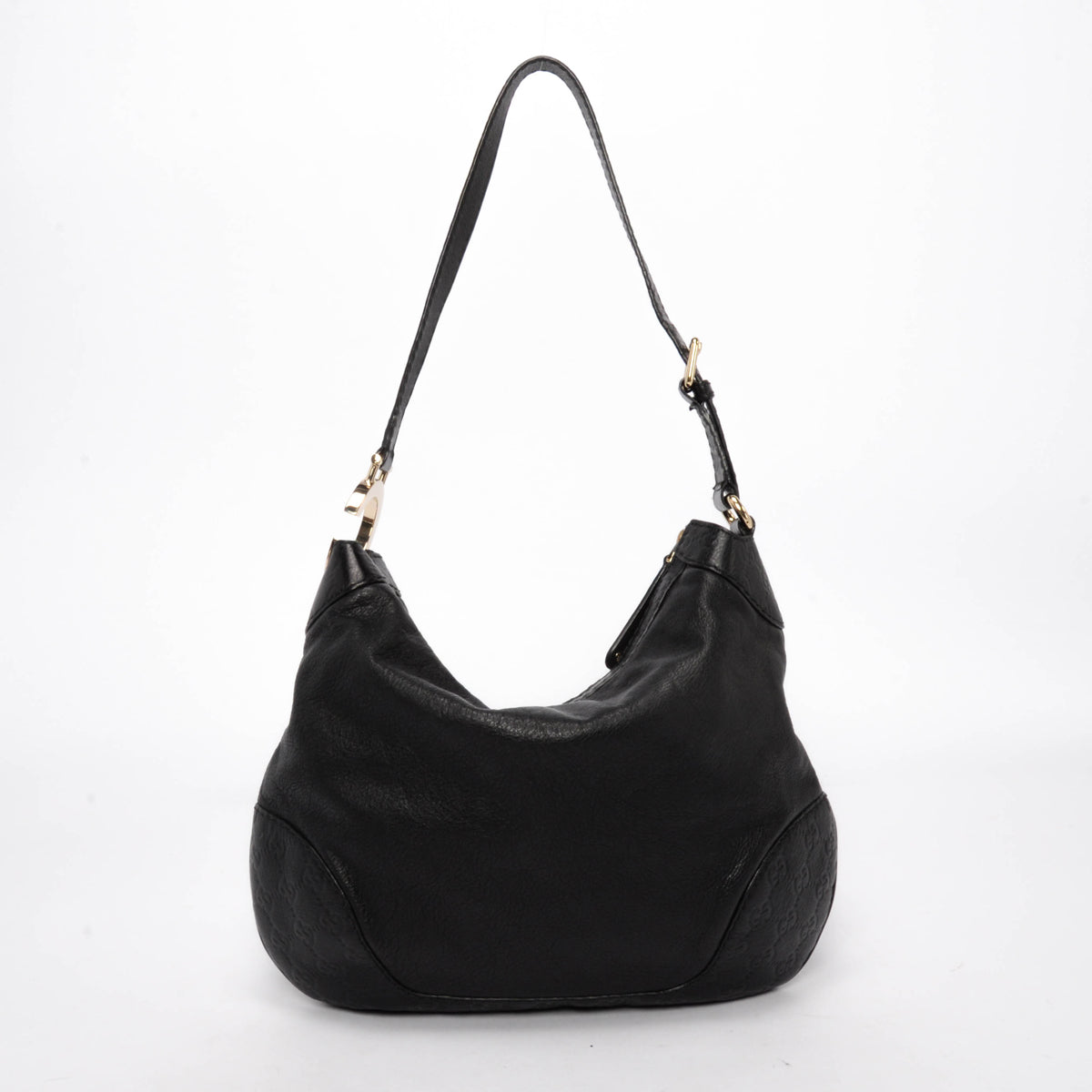 Gucci Black Leather & Guccissima Charlotte Hobo Bag