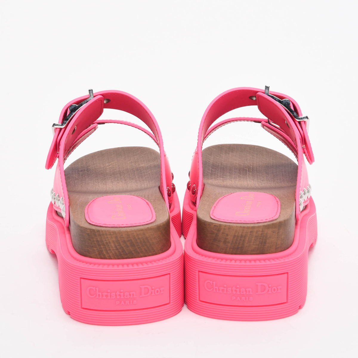 Dior Fuchsia Calfskin Diorquake Sandals 37