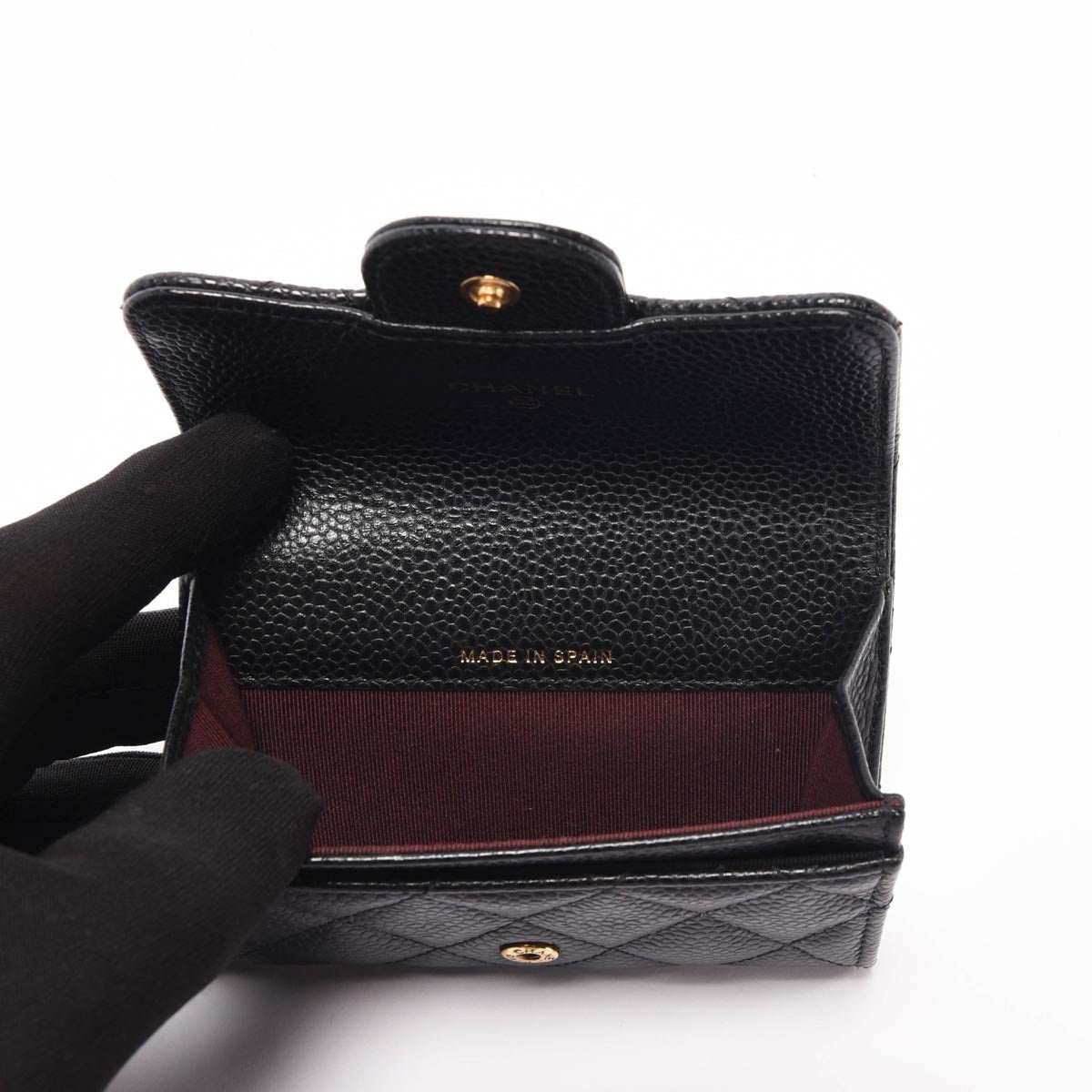 Chanel Black Quilted Caviar Classic Card Holder