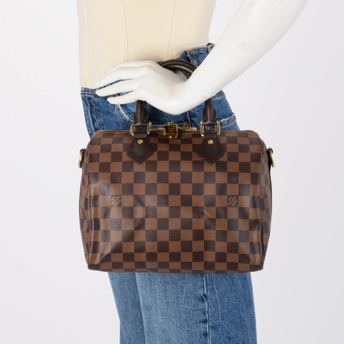 Louis Vuitton Damier Ebene Speedy Bandouliere 25 Bag