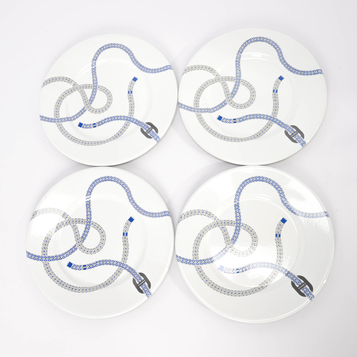 Hermes Blue Rocabar Canvas Zoulou Picnic Tote