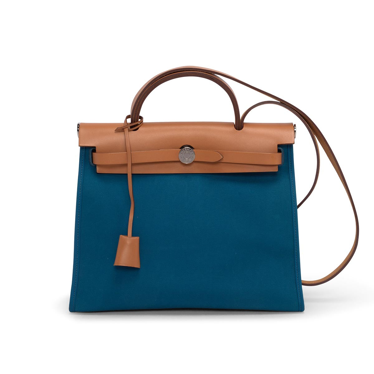 Hermes Bleu Izmir/Natural Canvas Herbag Zip 31